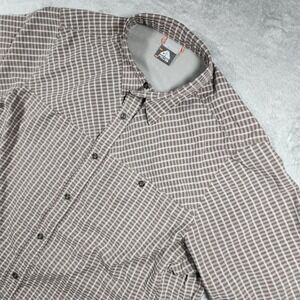 Nike ACG Shirt Mens XL Brown Check Short Sleeve Button Up Hiking Outdoor Fishing